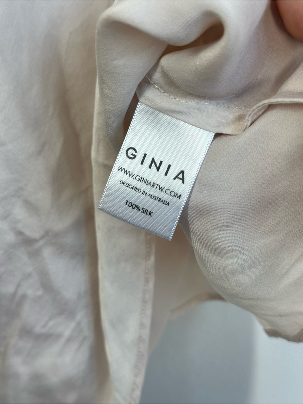 GINIA 100% Silk Camisole Tank Top Ivory Champagne AU 10 / US 6 - Picture 4 of 7